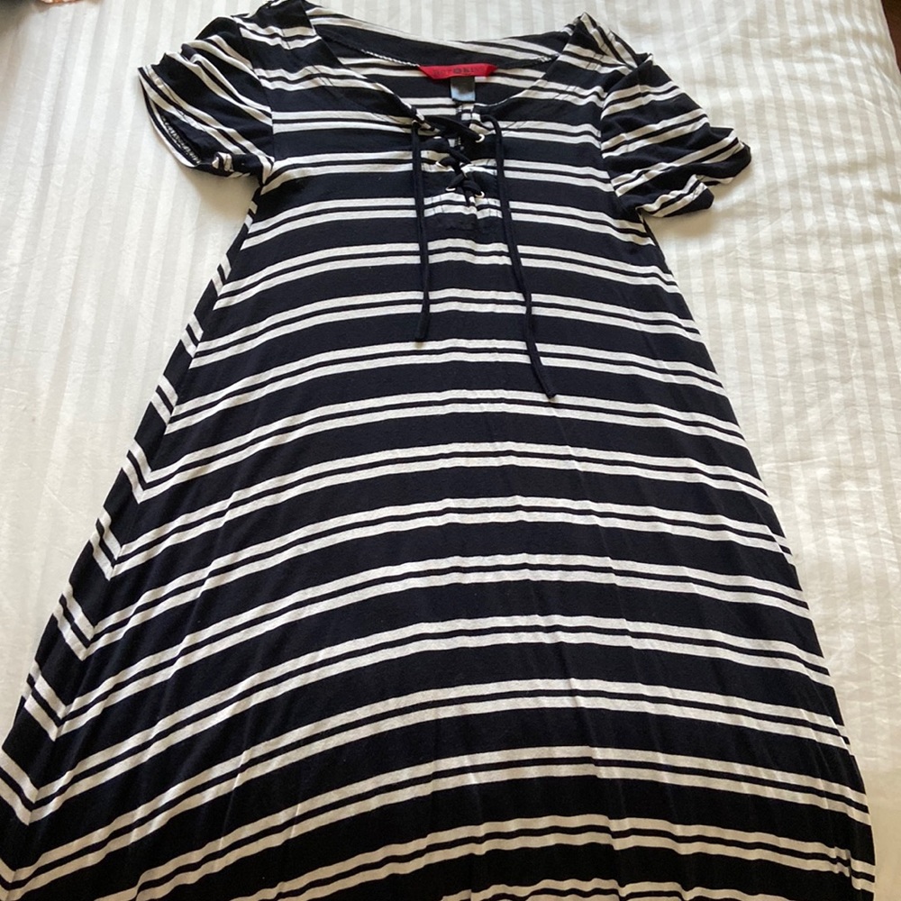 Striped swim cover up